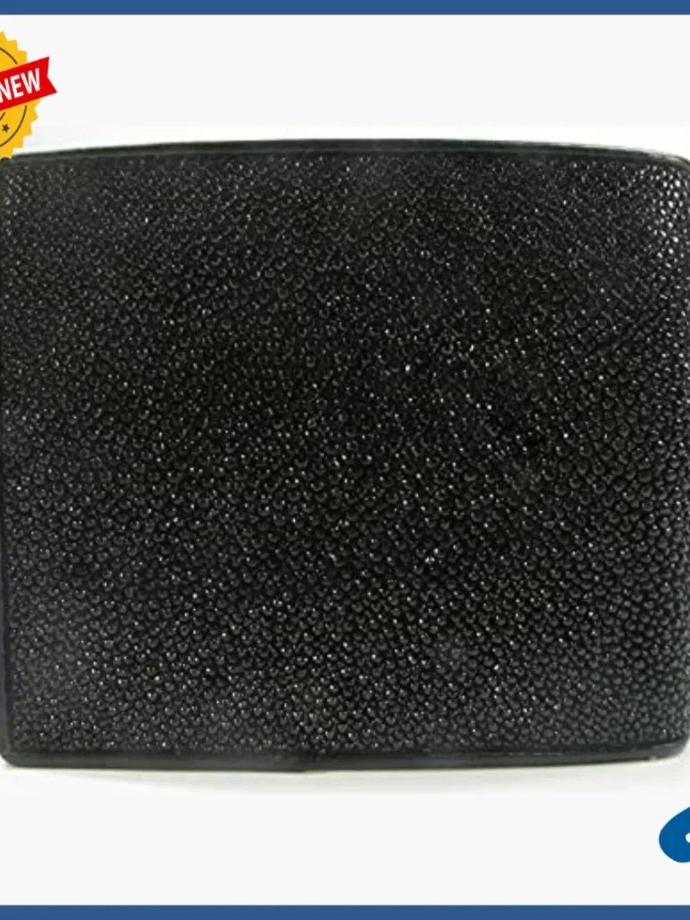 Genuine Stingray Leather Bifold Wallet with 6 Card Slots